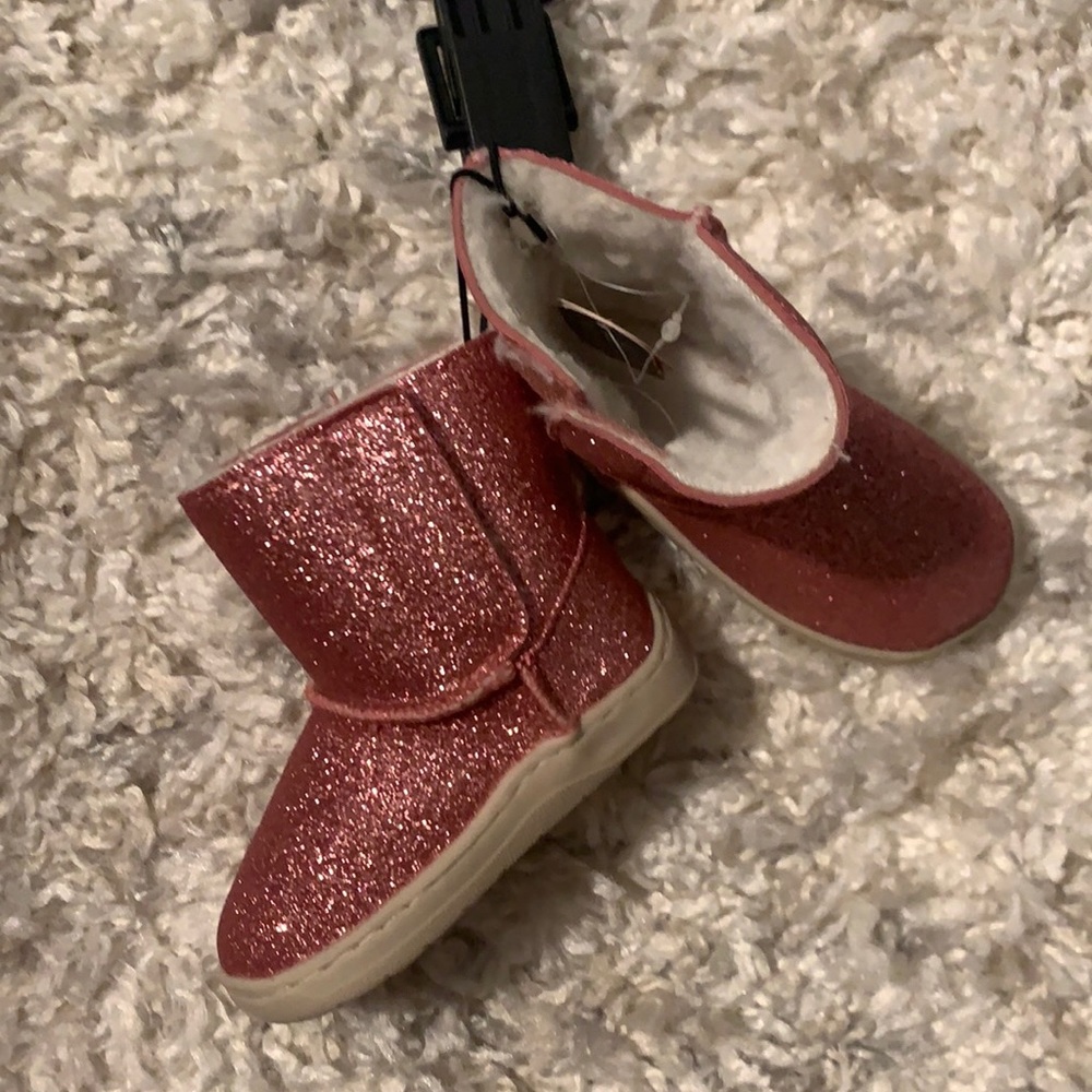 Pink Glittery Boots For Baby Girls